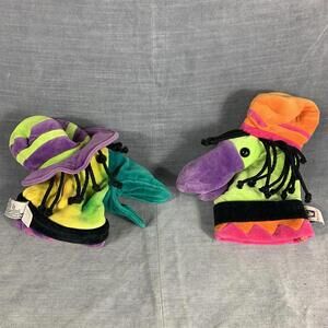 Vintage Manhattan Toy Funkadelic Colorful Bird Hand Puppets 90s Bundle Of 2